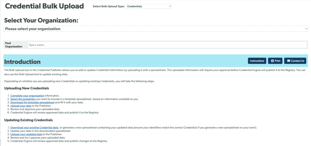 Credential Bulk Upload Introduction