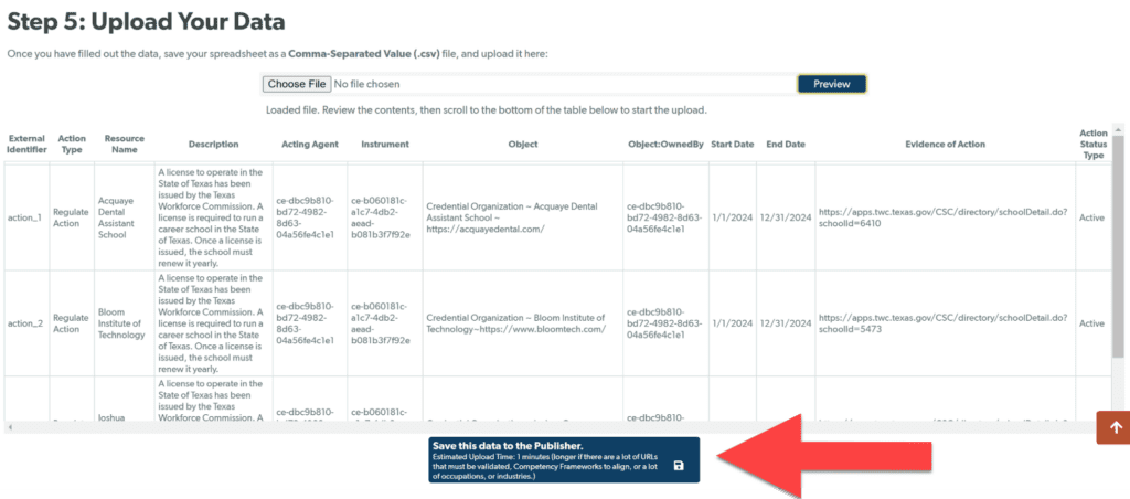 Step 5 Upload Your Data Preview