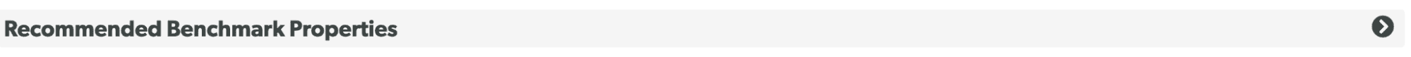 Recommended Benchmark Properties tab, collapsed.